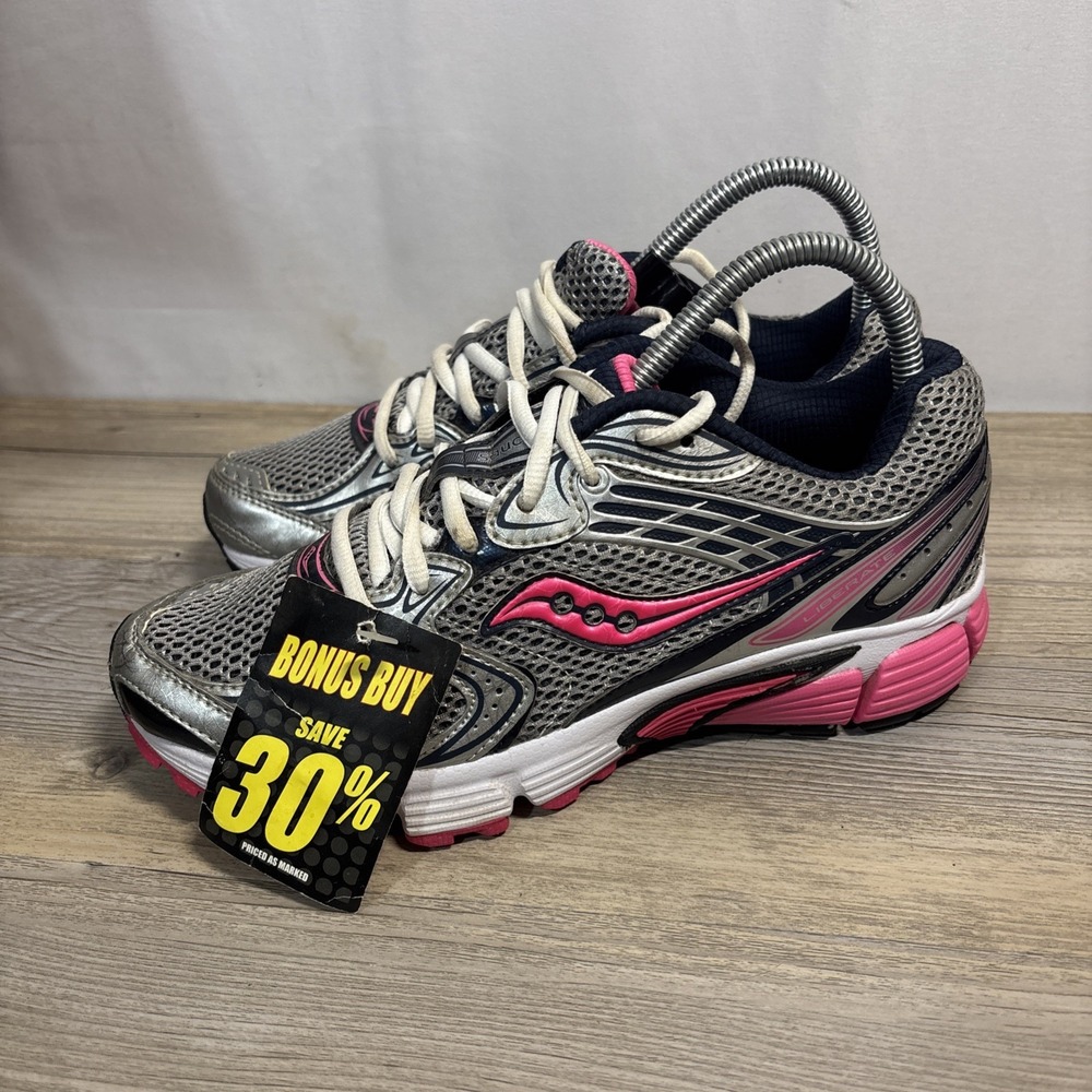Saucony Liberate Women's 7.5 Gray Silver Pink‎ White Blue Running Shoe S15231-2 - Picture 5 of 10